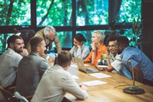 people working in a start up business
